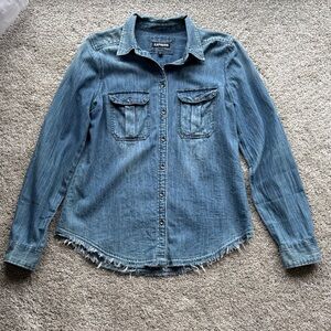 Express Distressed Denim Shirt